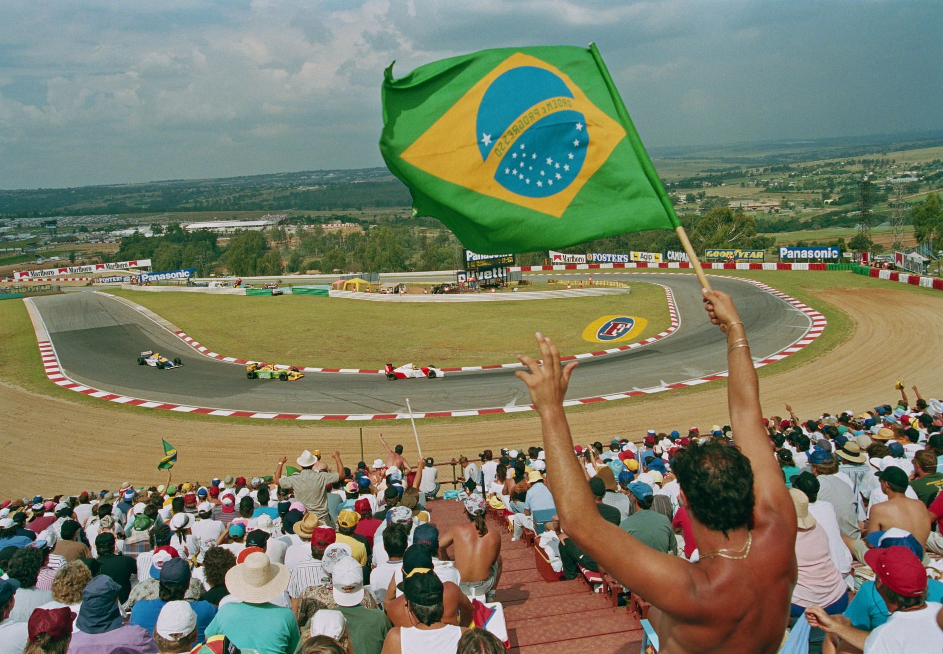 Ayrton Senna of Brazil drives the #8 Marlboro McLaren McLaren MP4/8 Ford HBE7 V8 during the Yellow Pages South African Grand Prix on 14 March 1993 at the Kyalami Grand Prix Circuit in Kyalami, South Africa - Source: Getty